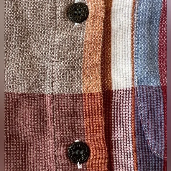 Vintage Alfred Dunner Plaid Button Down Shirt Roll Tab Lightweight Shacket - Picture 5 of 11